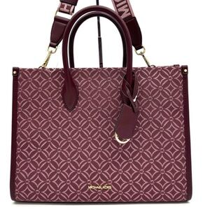 Michael Kors Medium Mirella Tote Bag Ox Blood Multi